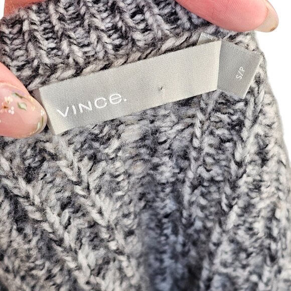VINCE. Grey Cable Knit Wool Cashmere Blend Sweater Sz S - Picture 7 of 10